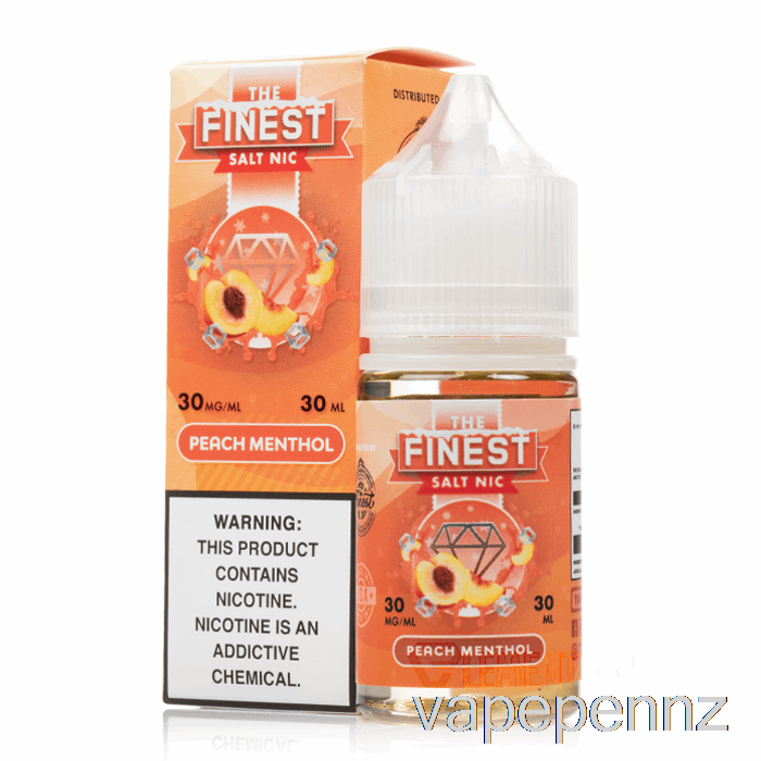 Peach MENTHOL - The Finest Salt Nic - 30mL 50mg VAPE NZ